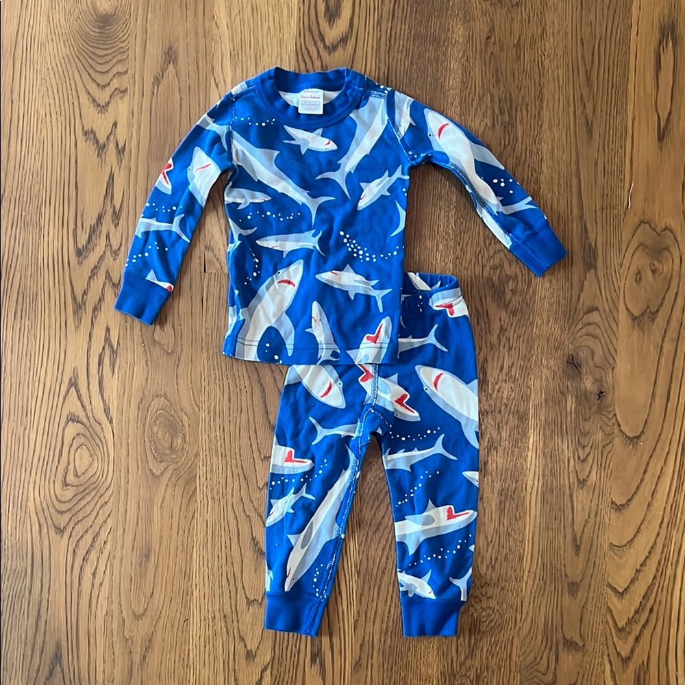 Hanna Andersson Blue Shark Print Pajamas